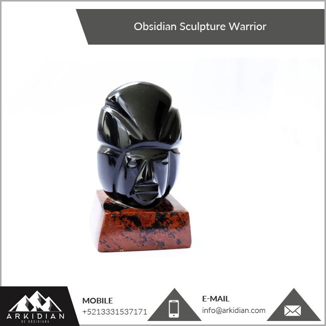 Bulk Sale Glossy Obsidian Sculpture Warrior for Home Decoration at Low Price