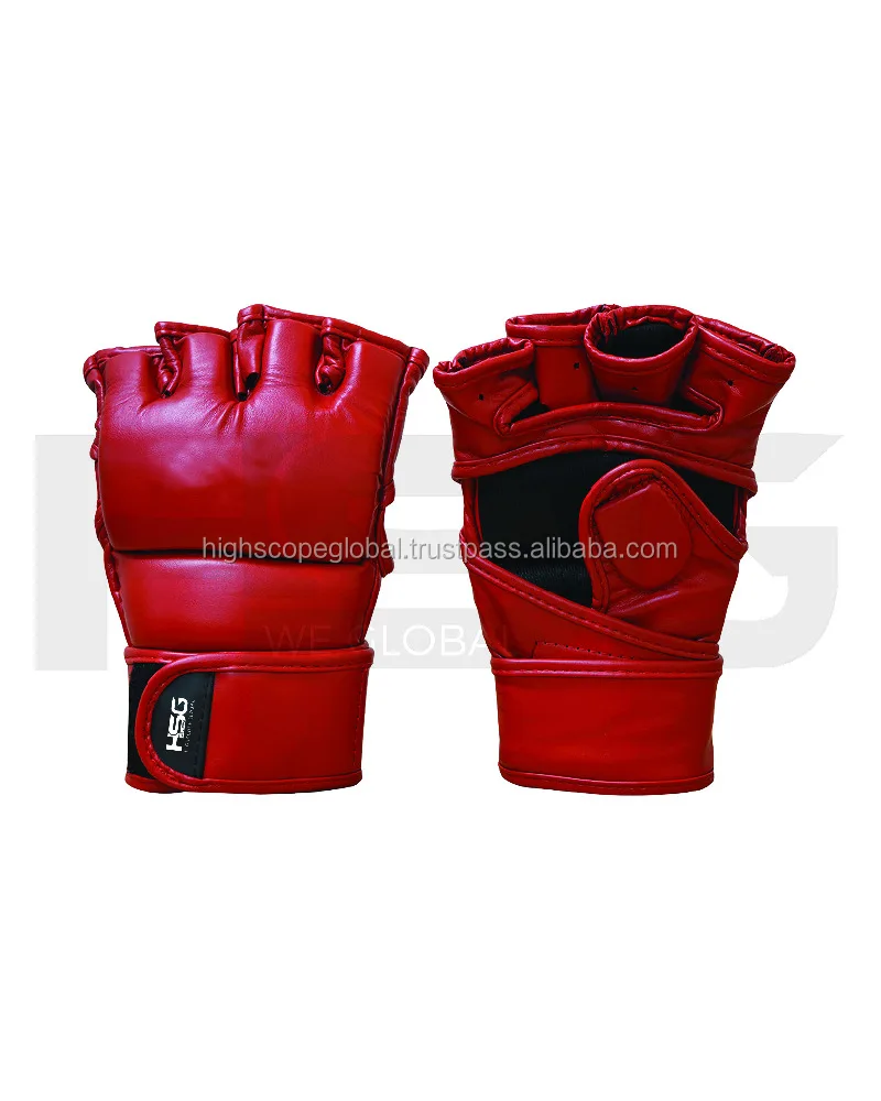 Latest Design MMA Gloves High quality PU Leather Fingerless-Style Sparring Octagon Training