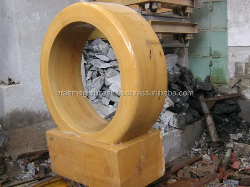 rotating Granite Ring Fountain Floating Natural Black Granite Rolling Sphere Garden Water Fountain