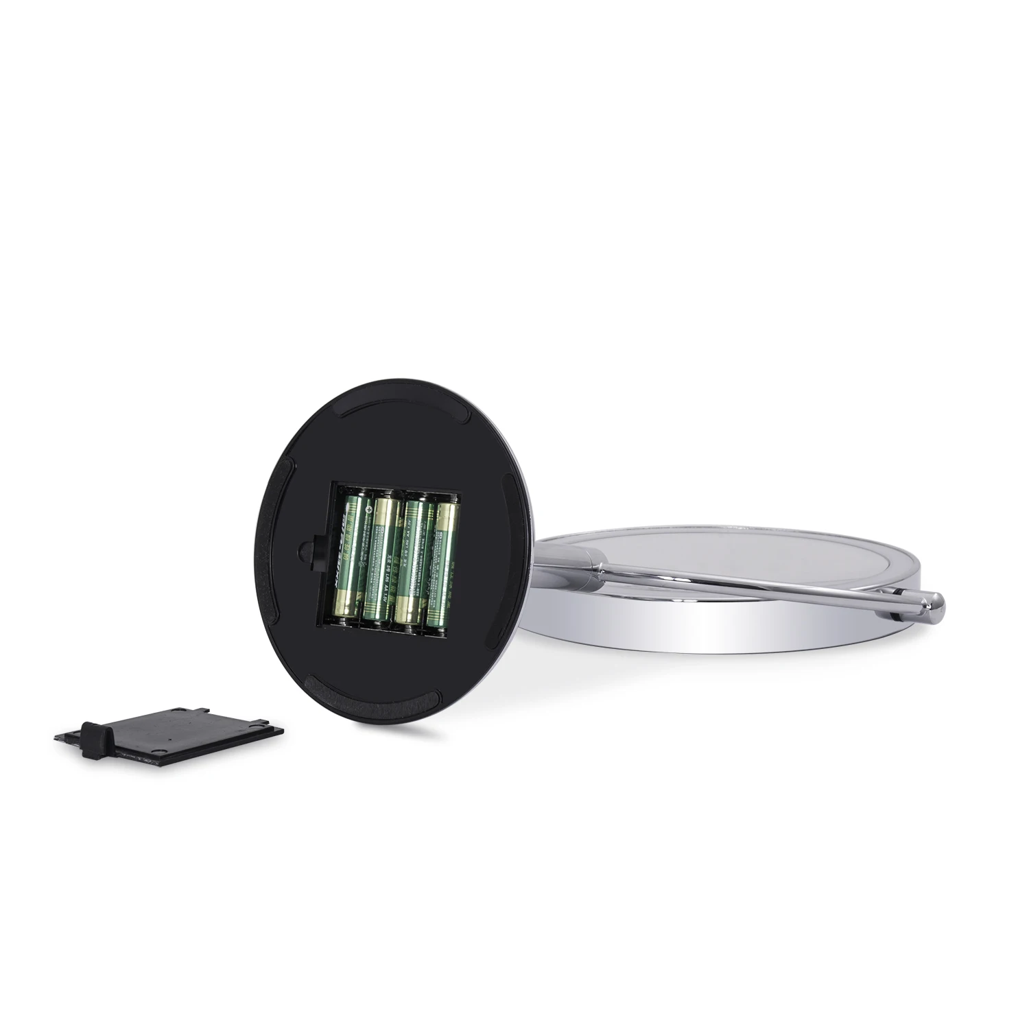 Iron Chrome Plated Double Sided 10X Magnifying Illuminated Pedestal Mirror For Makeup Vanity