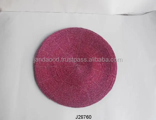 
Purple Glass bead place mats and coasters with different colours and patterns 