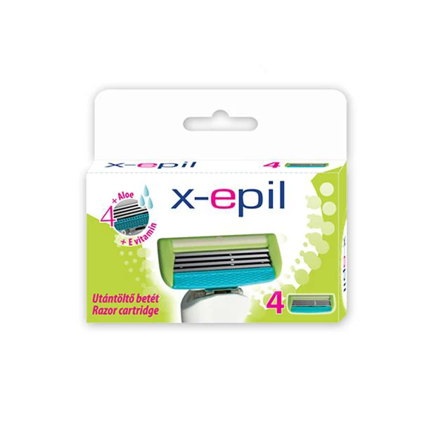 
X-EPIL Woman razor cartridge with 4 blade/4pcs Stainless Steel Razor Head Set 