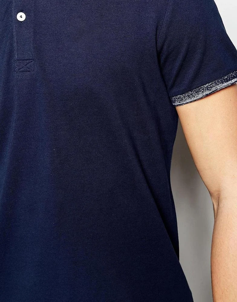 Promotional customized breathable mens pique polo with jacquard collar classic fit t-shirts for advertisement wholesales BD