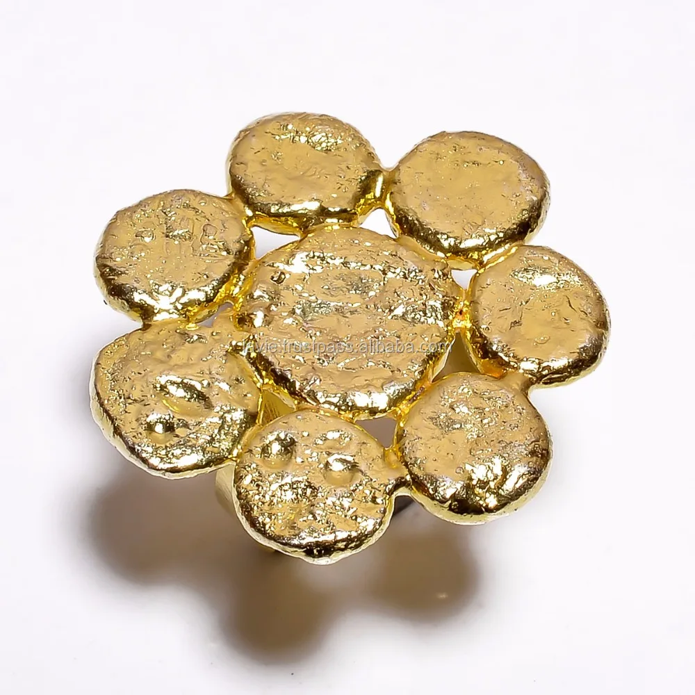 High Quality Gold Plated Brass Plain Ring Jewelry, Gold Vermeil 18 k Gold Plated Jewelry, Antique Jewelry Supplier