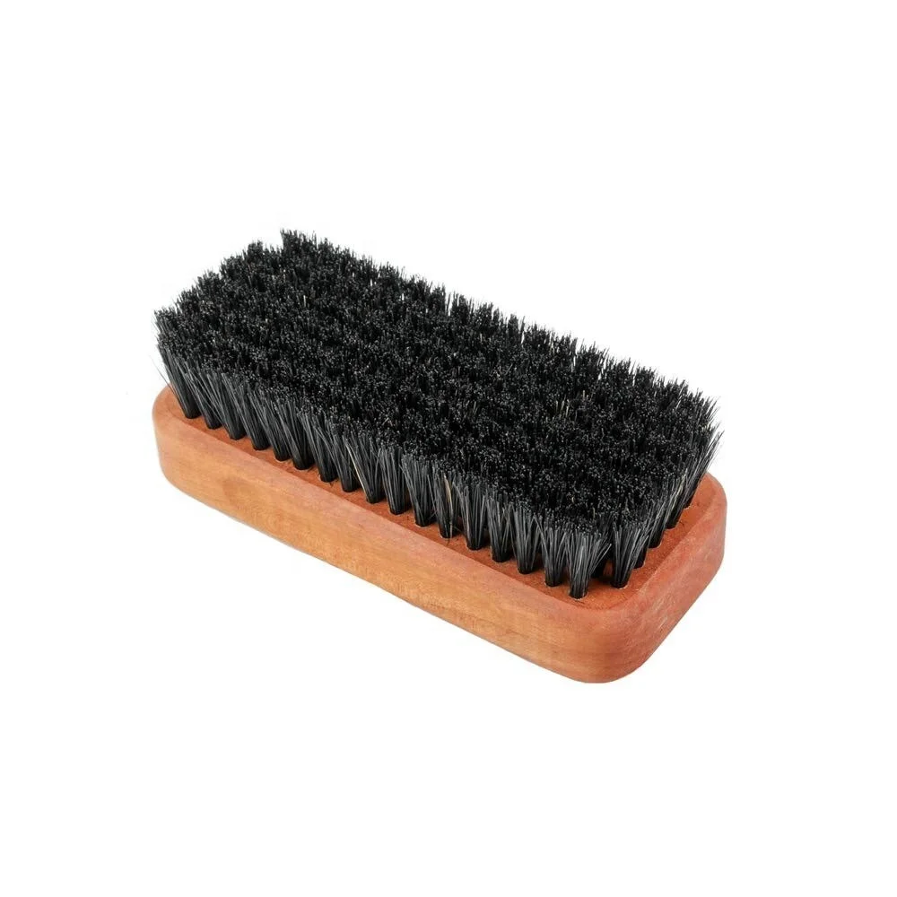 Round shape black boar bristle beech wooden beard brush