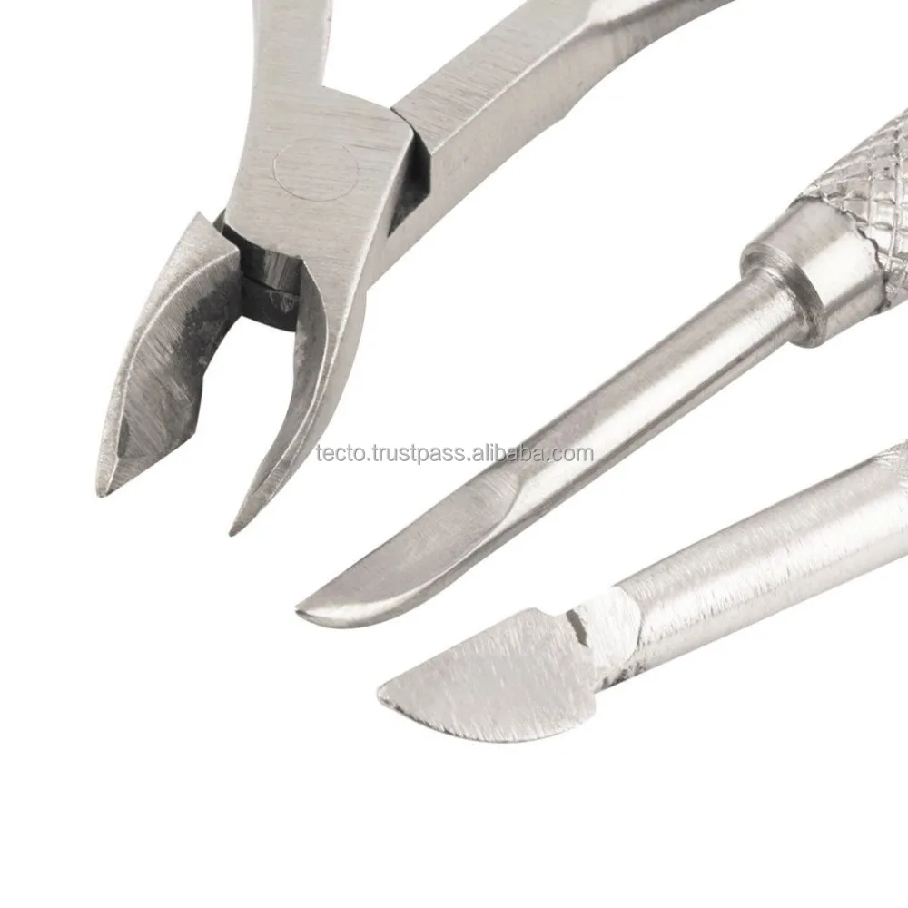 Nail Tools 3  PCs Set Stainless Steel Nail Nippers Cuticle Pushers Personal and Beauty Care Instruments
