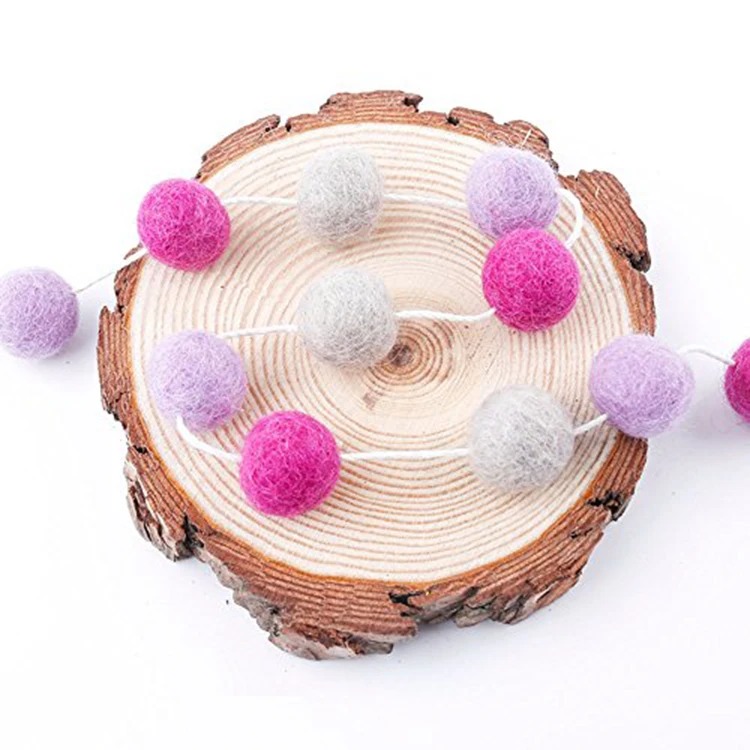 Custom Hang Christmas Tree Decoration Garland Wool Felted Ball