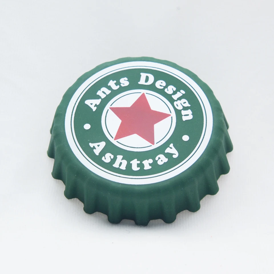 
Novelty Green Beer Cover Shape silicone ashtray 