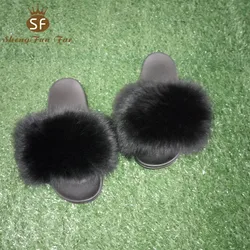 african Home bathroom fur shoes beautiful ladies sandals real fox fur slippers