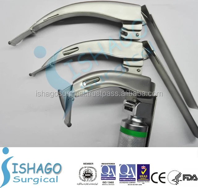 Flexible/Mccoy Fiber Optic Laryngoscope set, Stainless Steel Autoclavable