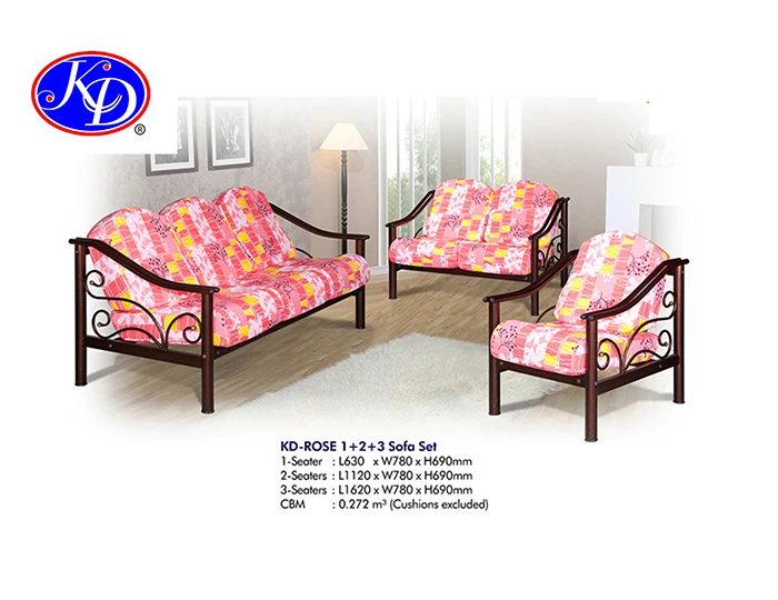 Modern Traditional Metal Domica KD-Rose 7-Seater Living Room Sectional Sofa Set Reclining Wood Chairs Application Made Malaysia