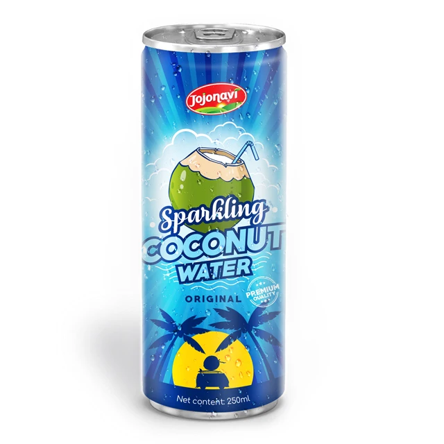 Sparkling coconut water Beverage wholesales for canned 250ml Coconut water ODM service from Viet Nam