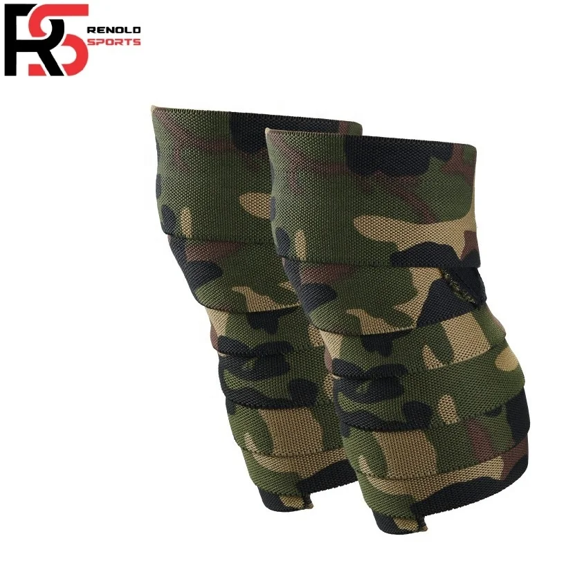 Weight Lifting Knee Wraps Cotton Made Wholesale Cheap Rate Elastic Straps Gym Band Padded Support l Renold