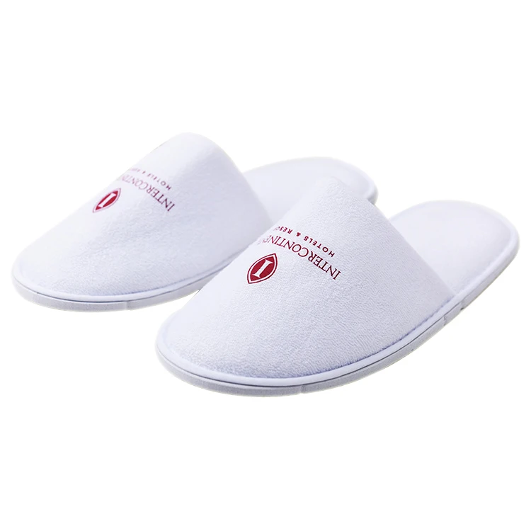Premium Quality Luxury Custom Logo Comfortable Cotton Terry Eva Hotel Slipper