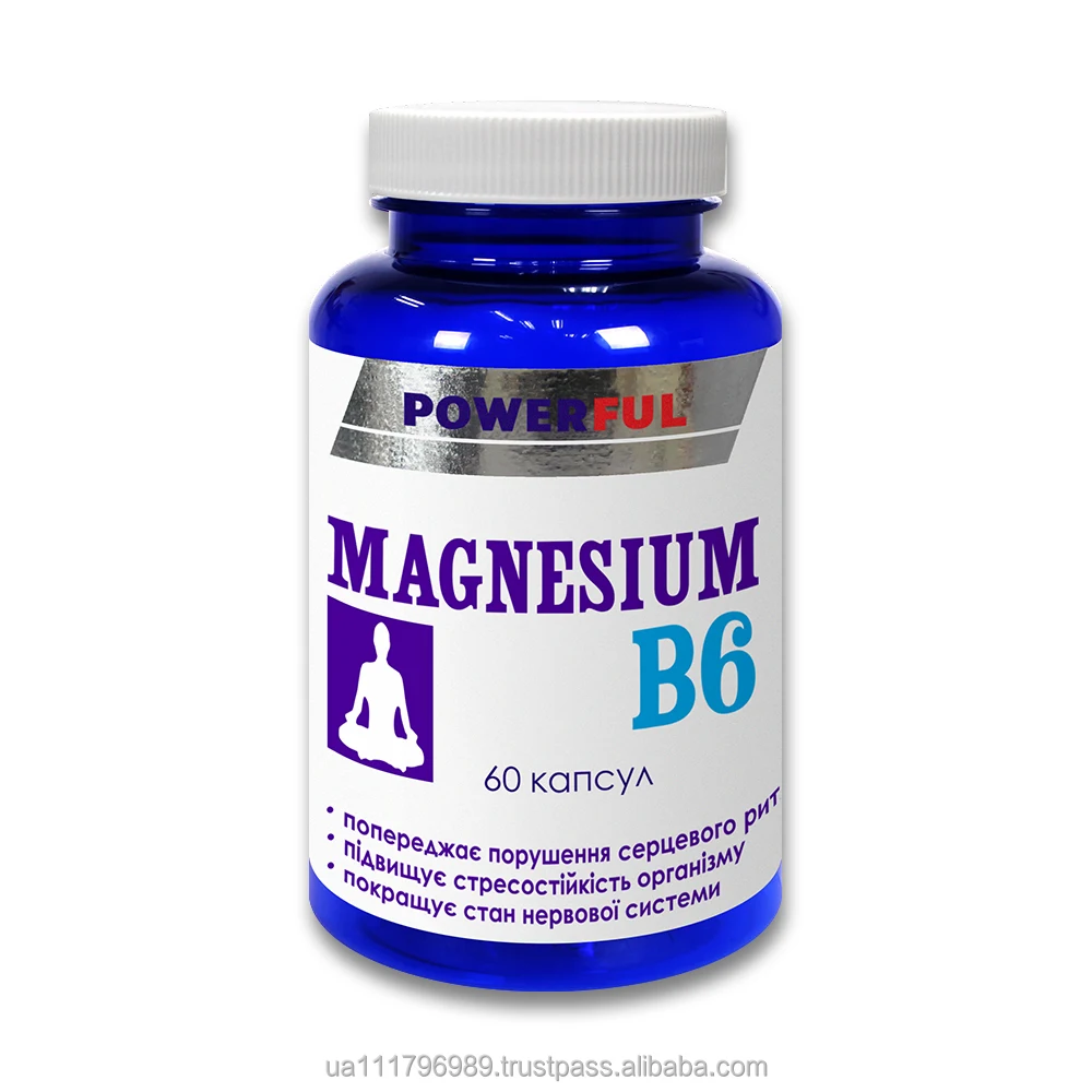 Magnesium B6 by Powerful Anti-stress dietary supplement magnesium  in capsules Health Nutrition