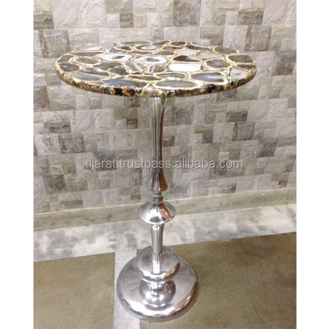 AGATE COFFEE TABLE / AGATE TABLE / METAL TABLE