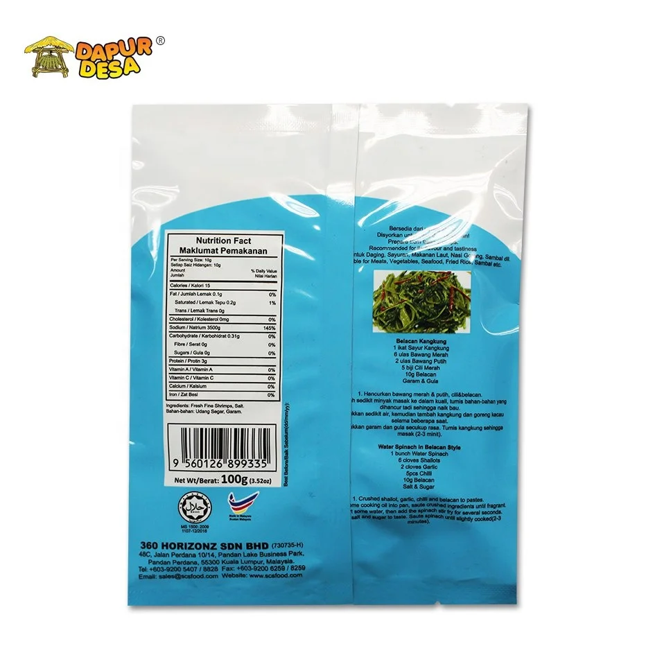 100g Dapur экономическим и социальным ферментированный креветочная паста (Belachan круглая)