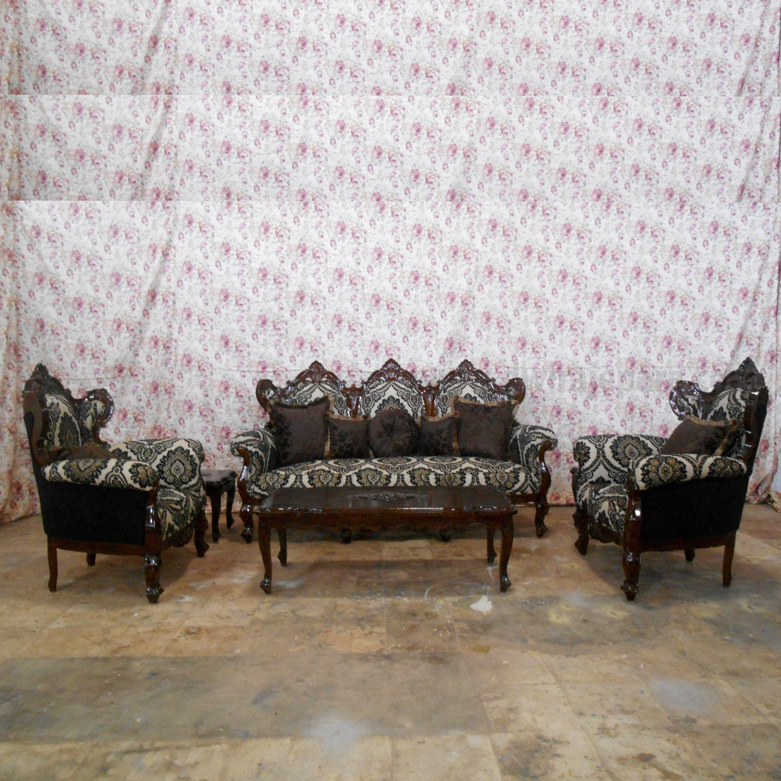 Classic Teak Wood Furniture - Living room set of indonesia furniture teak sofa set