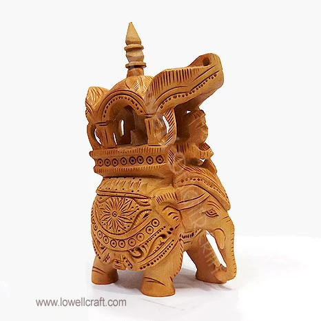 WOODEN AMBABARI ELEPHANT WITH HOWDAH