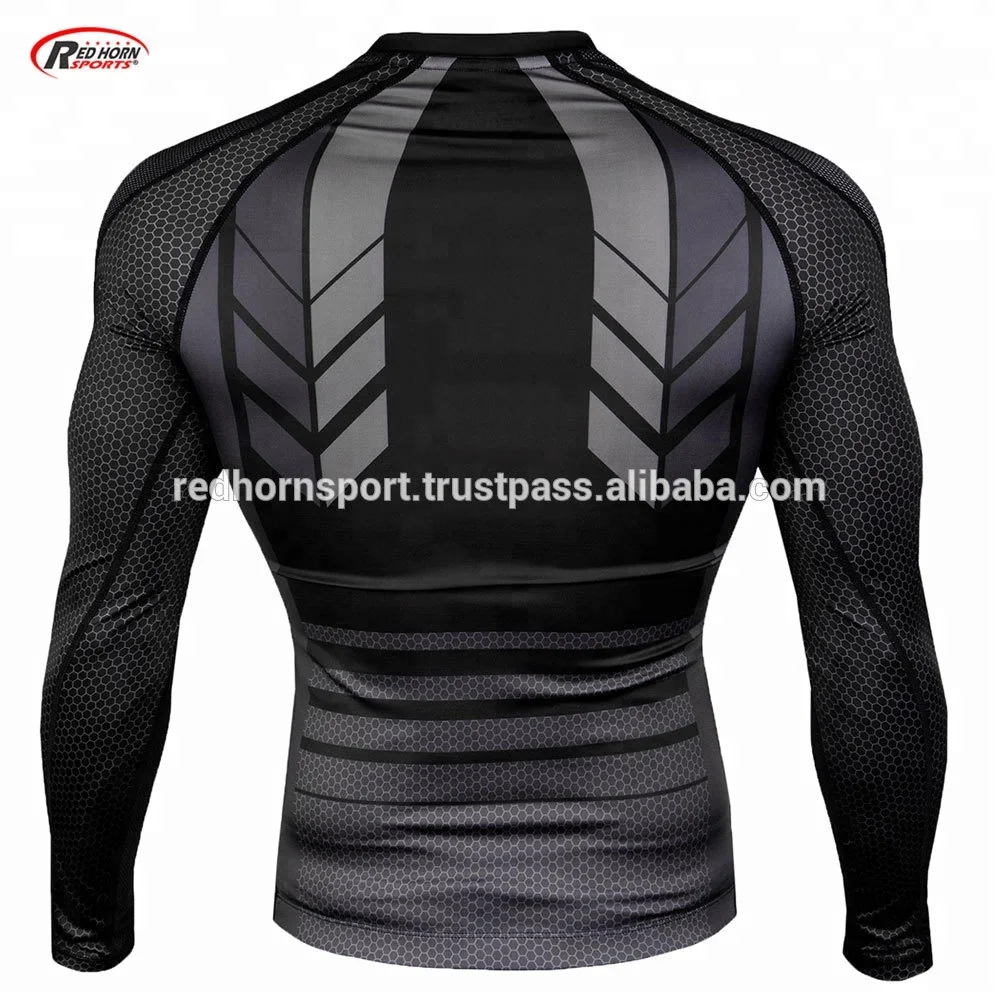Sublimated Rash Guard MMA, Custom Printed Rash Guard Compression Shirts by Red Horn Sports  t shirt