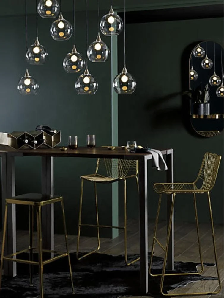 24 inch Brass Metal iron High Bar Stool Chair