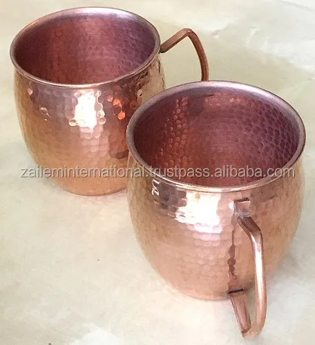 Copper moscow mug with copper handle and branding options