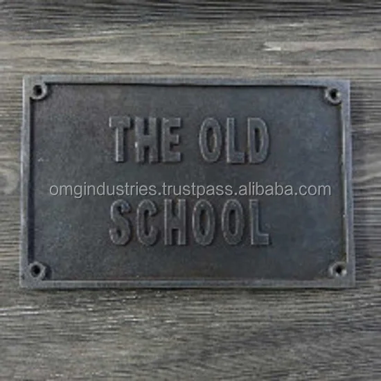 OMG Industries Cast Iron School Sign Plate Door Number Plate Home Creative Personalized Room Number Sign Plate Hotel Door Number