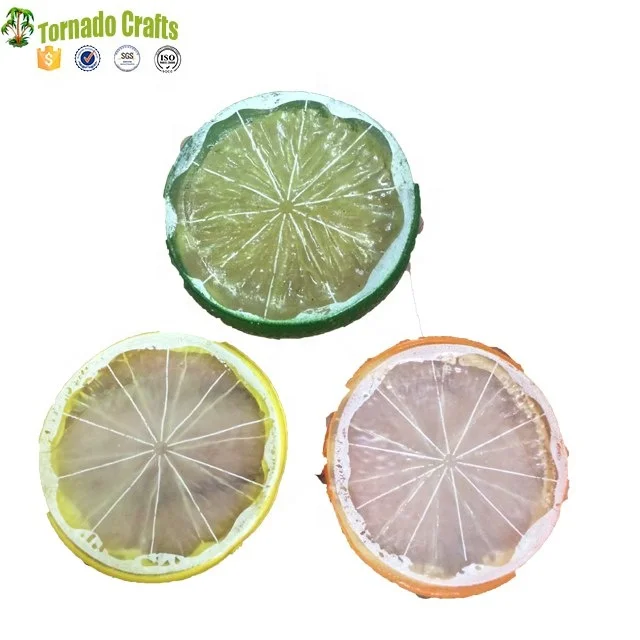 
In Stock Lifelike Green Lemon Lime Slice Garnish Artificial Fruit Faux Food 