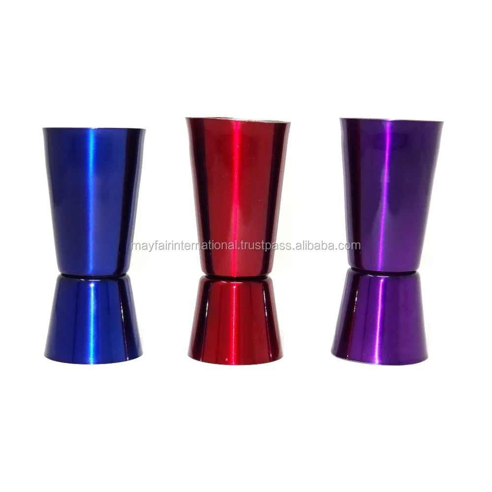 Wholesale Manufacturer Stainless Steel Drinkware Measuring Tools International Wine Peg Measures Double Jigger With Color