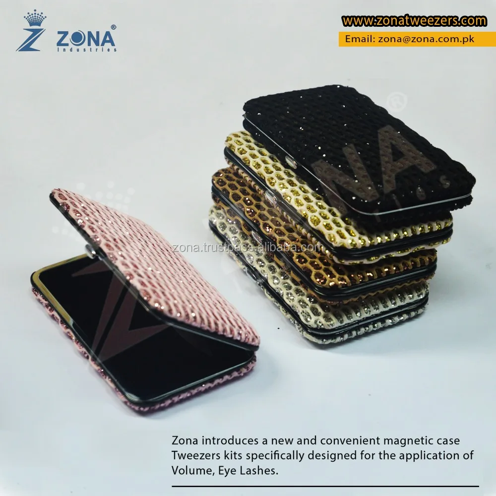 Glitter Magnetic Lash Tweezers Case Cosmetic Tool Storage Box For Tweezer kit For Eyelash Extensions Tools