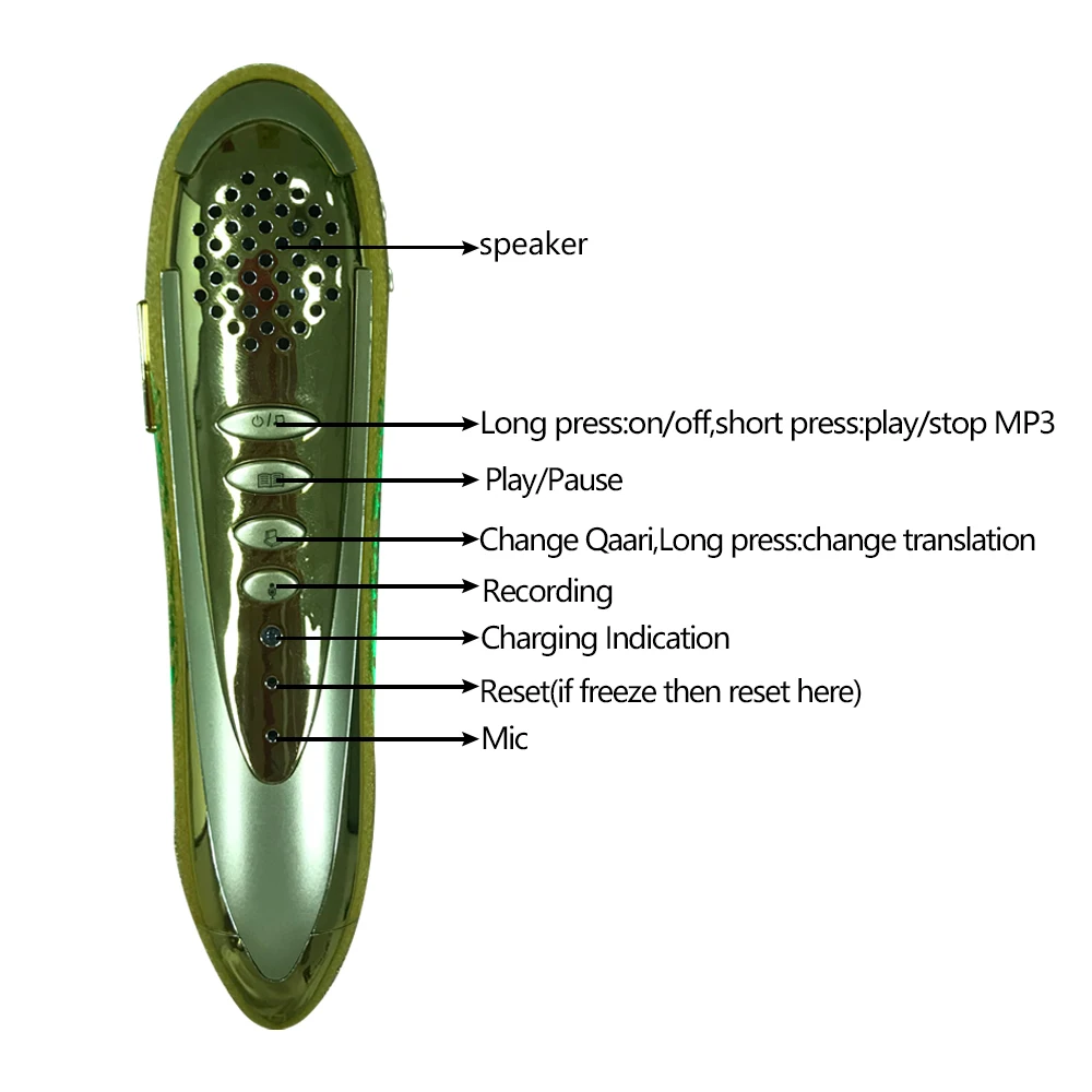 Wholesale holy digital quran read pen with golden quran book