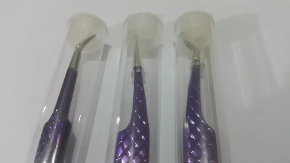 3D/5D/6D Rounded L Shape Russian Volume Pick Up Tweezers Double Shade get customize / Eyelash Extension Tweezers