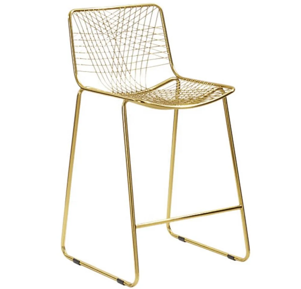 24 inch Brass Metal iron High Bar Stool Chair