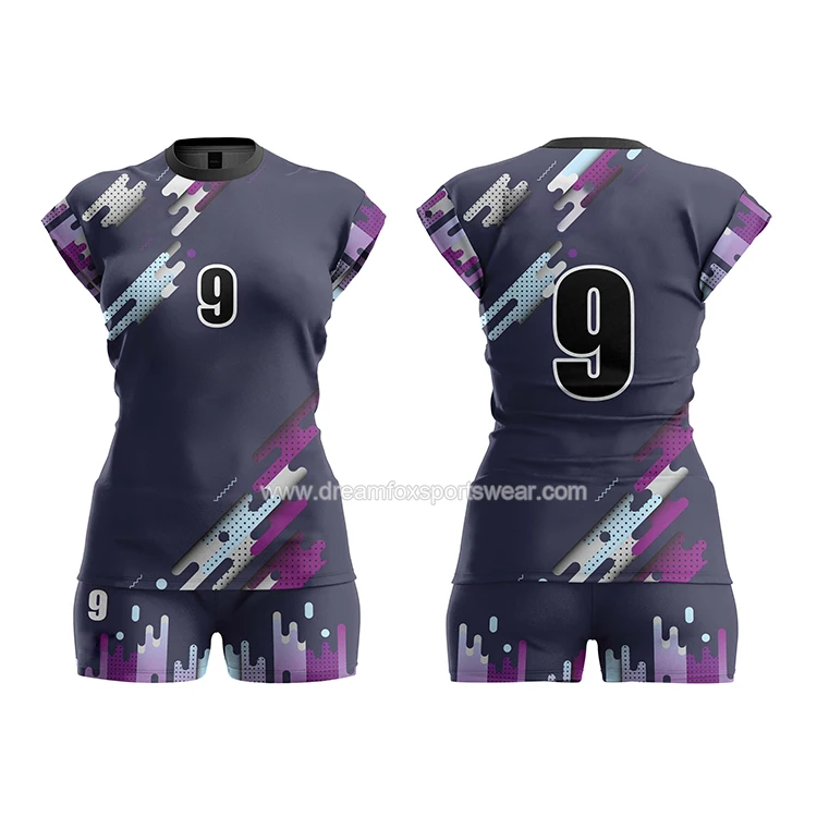 latest style custom sublimation volleyball uniform shirts designs sports fitness youth volleyball jersey