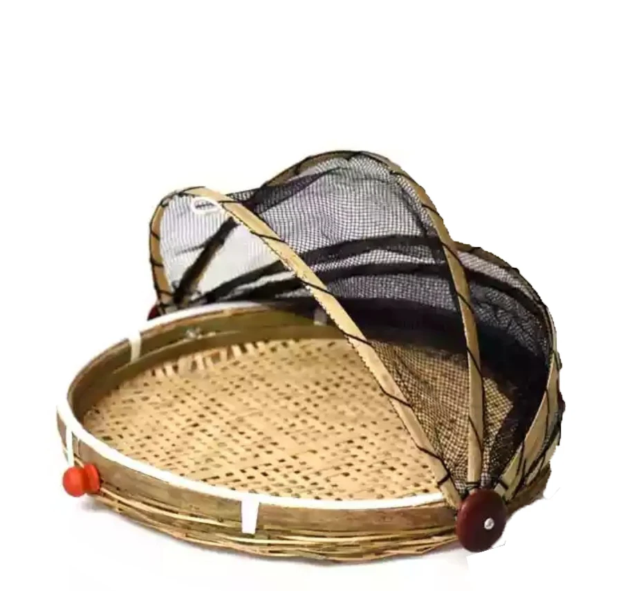 
Black round bamboo food cover lid vietnam 