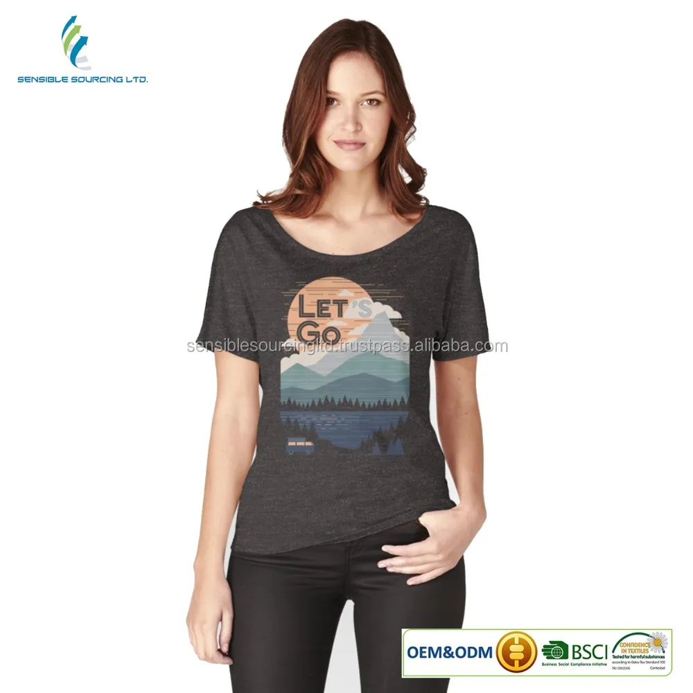 Women t shirt customized print Bangladeshi supplier 100% cotton t-shirt polo shirt