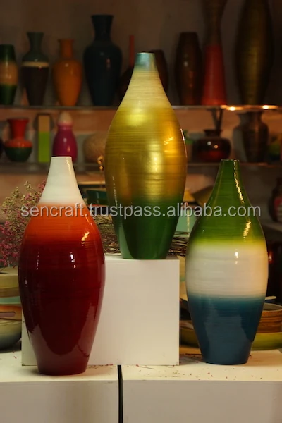 
bamboo lacquer vase; bamboo decorative vase; red bamboo vase 