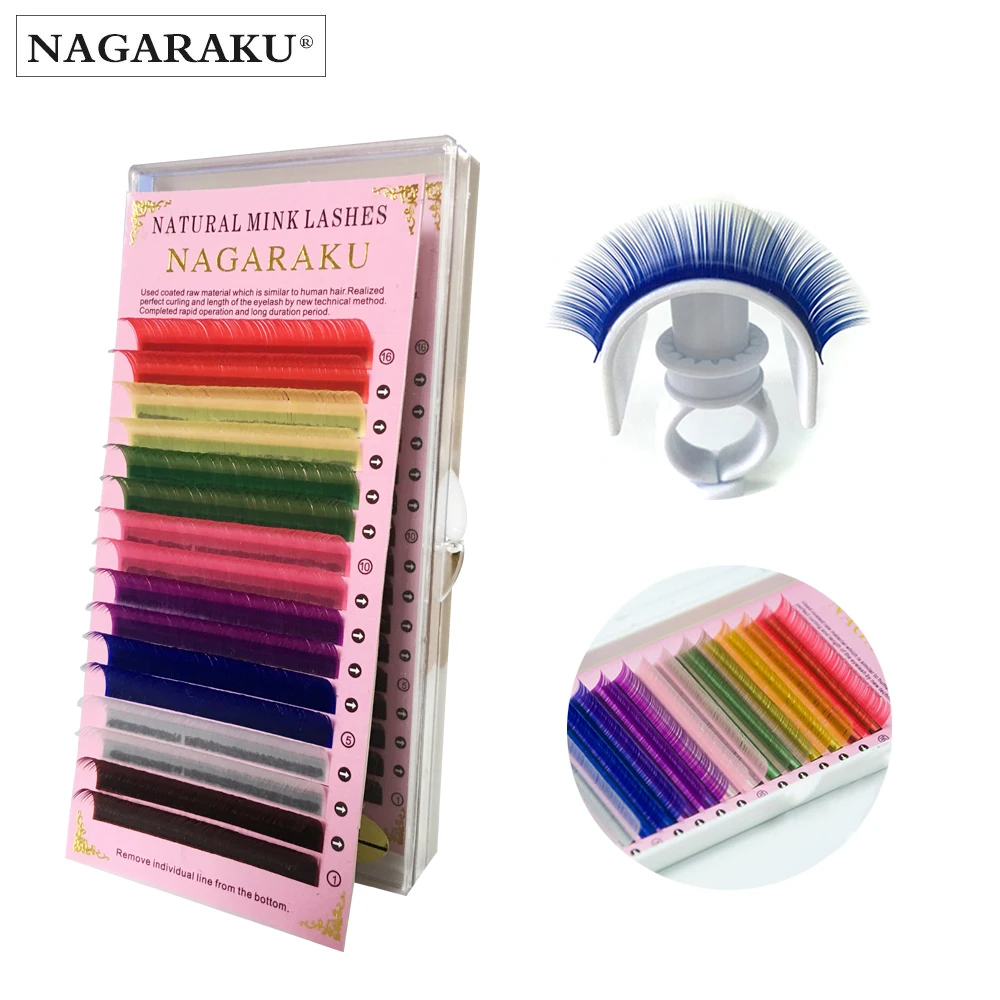
Colors Rainbow Colored Eyelash Extension Faux Mink color eyelashes colorful cilia eyelash extension 