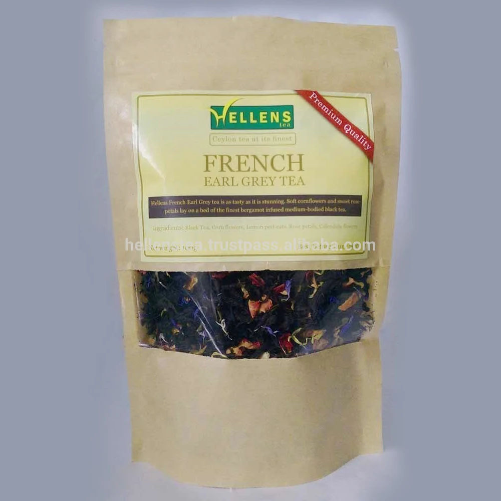 French Earl Grey Organic Black Tea High Quality Loose Leaf in Premium Pouch Bulk Box Packaging Private Label