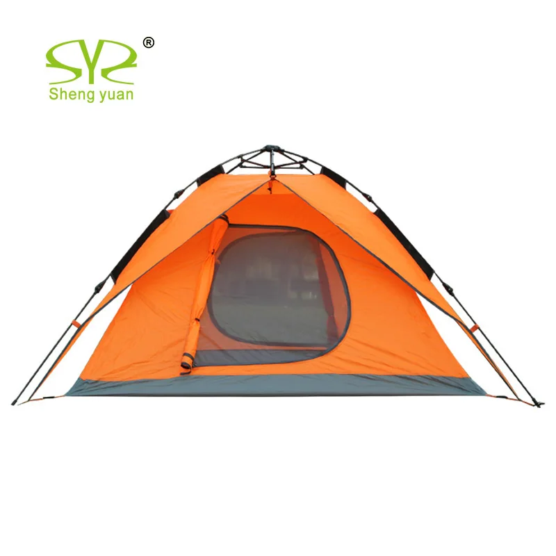 3-4 Person Windbreak Camping Tent Dual Layer Waterproof Pop Up Open Anti UV Tourist Tents For Outdoor Hiking Beach Travel