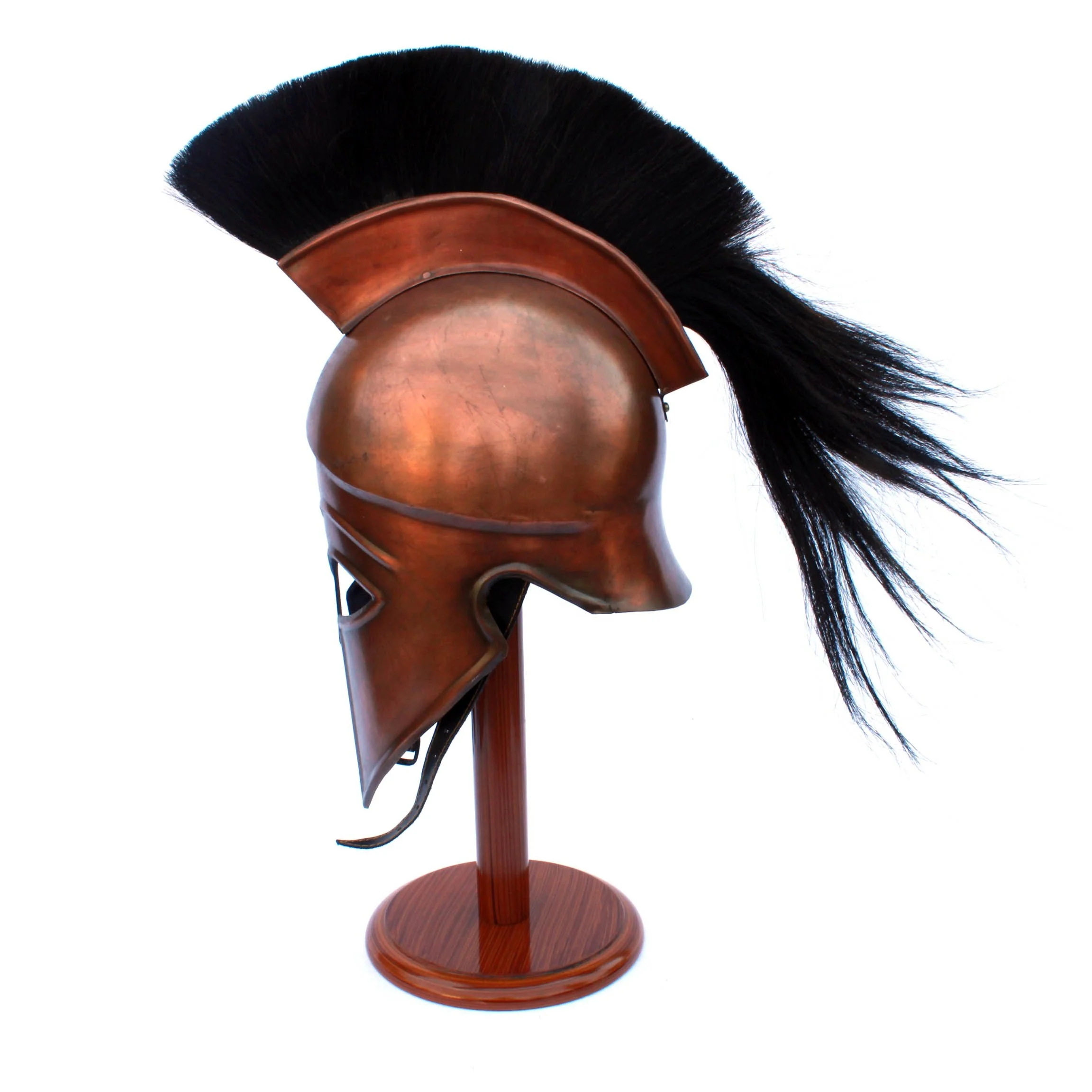 High Quality Selling 300 Spartan Leonidas Ancient Vintage Greek Italo Corinthian Helmet with Black Plume SAIWH915