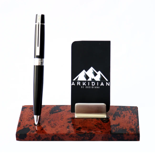 Handmade Card Holder Mahogany Obsidian