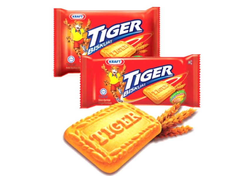  Сладкое печенье Tiger Sweet Малайзия с молоком шоколадом и вкусом банана