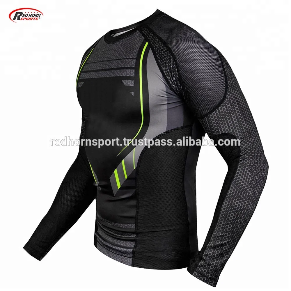 Sublimated Rash Guard MMA, Custom Printed Rash Guard Compression Shirts by Red Horn Sports  t shirt