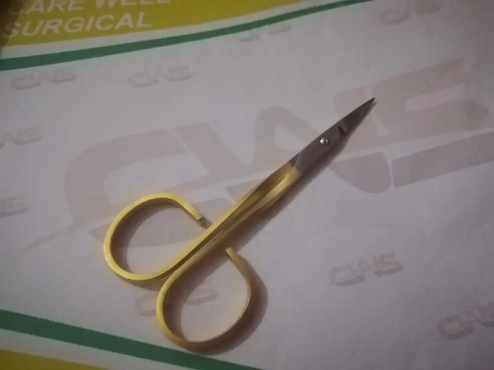 
Stainless Steel Gold Color Nail Cuticle Eyebrow Eyelash Nose Hair Scissor 