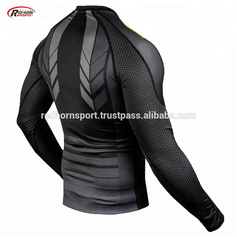 Sublimated Rash Guard MMA, Custom Printed Rash Guard Compression Shirts by Red Horn Sports  t shirt