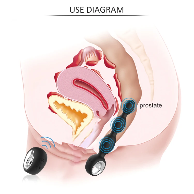 
Rechargeable remote control soft silicone flexible long anal beads sex toys plug anal 