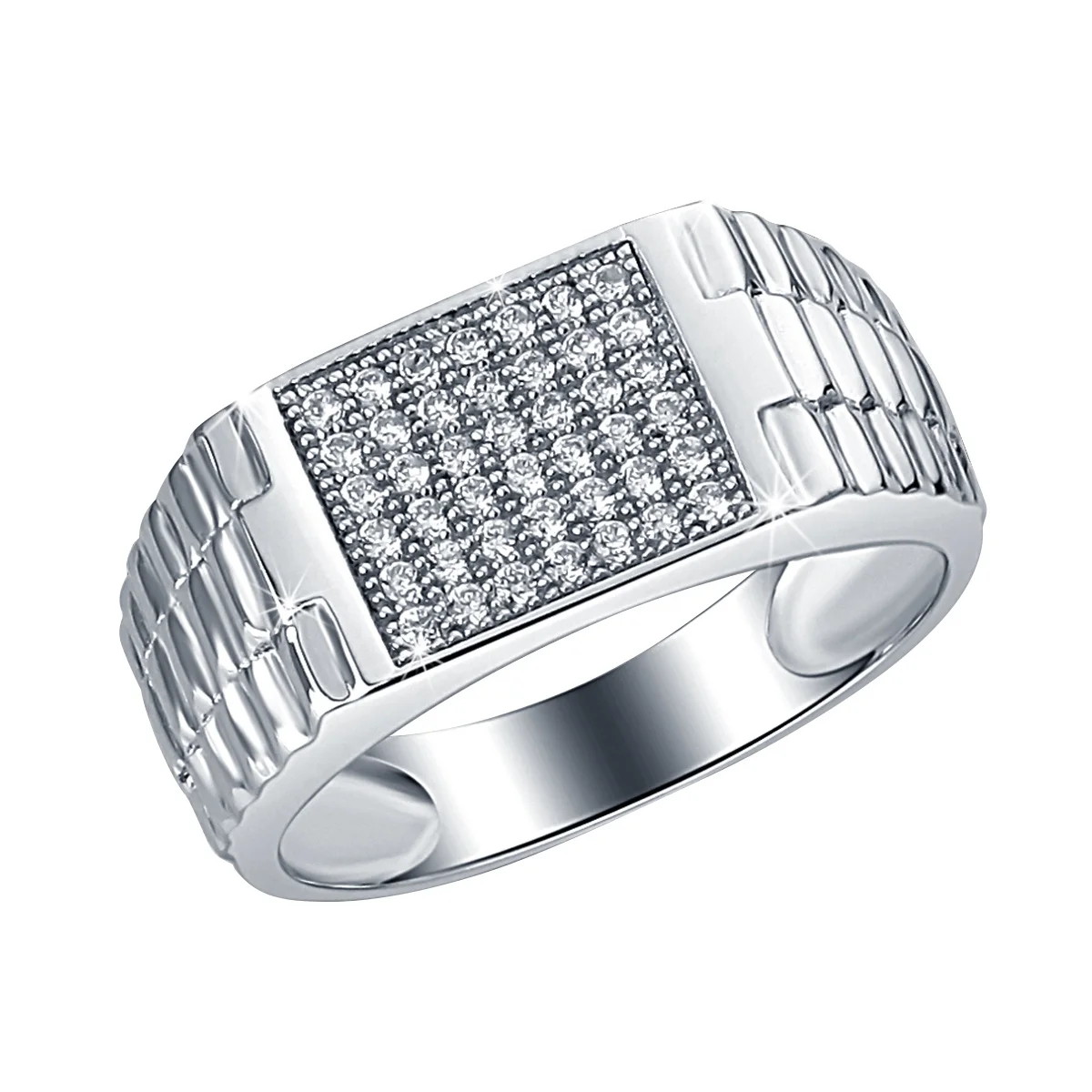 Manufacturer wholesale custom 925 sterling silver ring fashion jewelry rhodium plated diamond engagement big rings for men