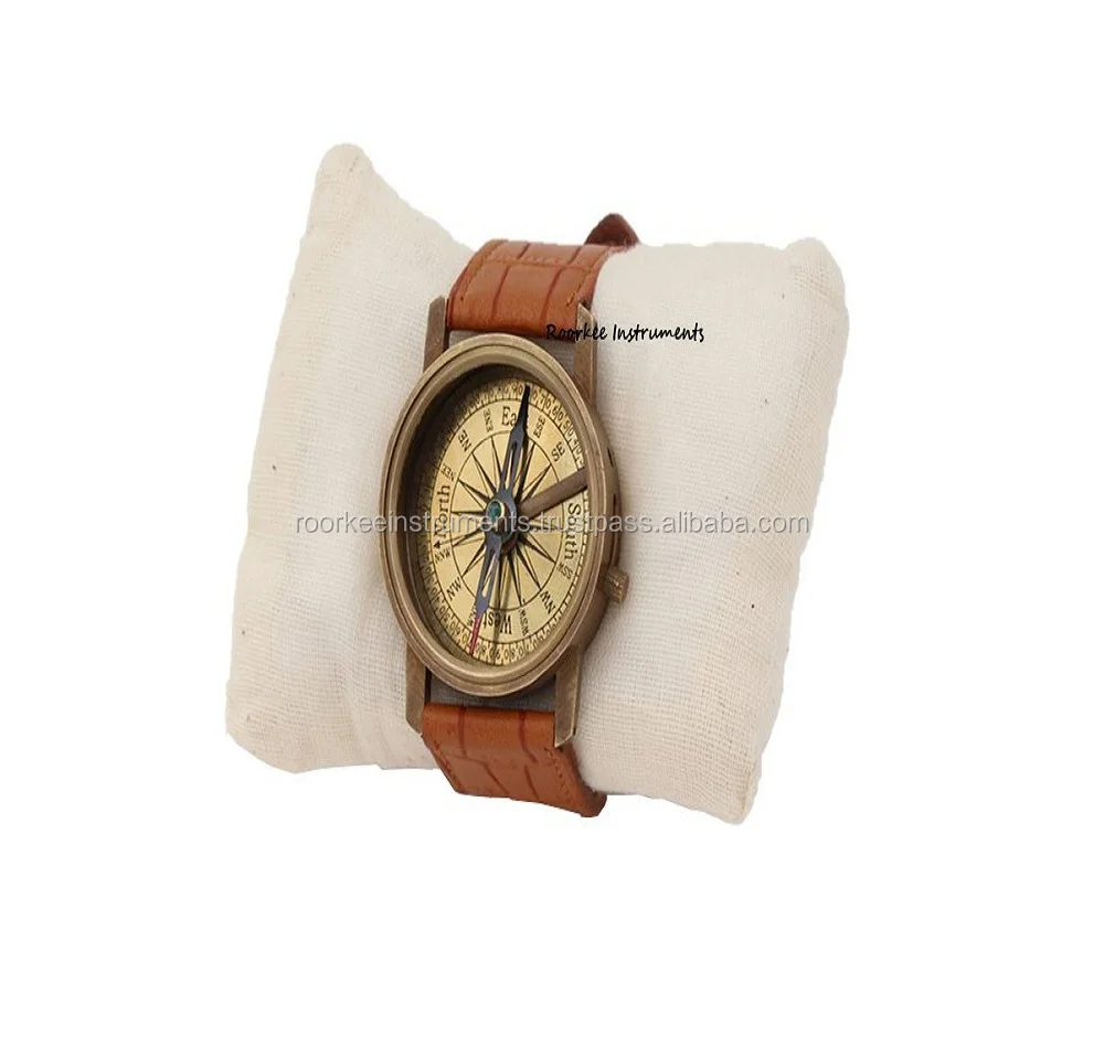 Антикварные латунные наручные часы с солнечными часами и компасом, подарок для мужчин с уверенной цитатой на ремешке