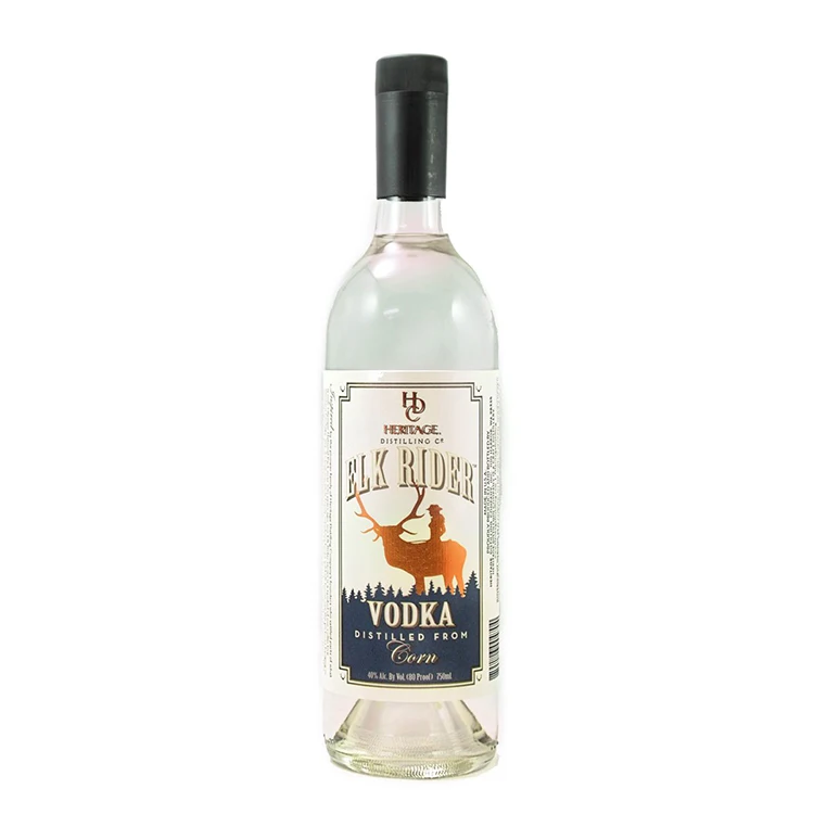 
750 ml Heritage Elk Rider Corn liquor premium bottle vodka 